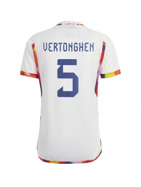 Belgien Jan Vertonghen #5 Replika Borta Kläder VM 2022 Kortärmad